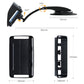 Black adjustable car phone holder cradle with side grips and rotating mount joint
