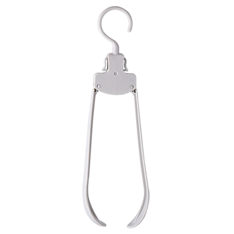 Plastic folding clothes hanger with wide shoulders, gray, loop hook