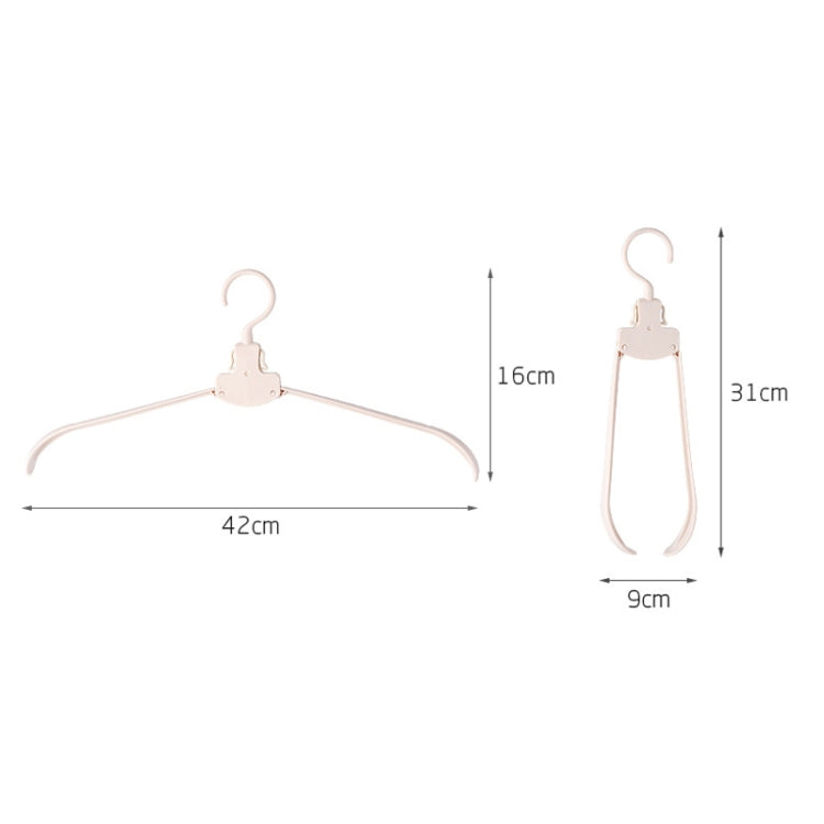 Plastic folding clothes hanger, size diagram with 42 cm width and 31 cm height