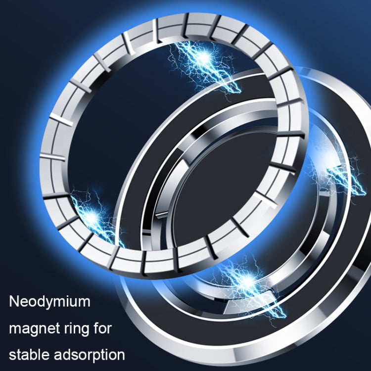 Silver magnetic ring phone holder with circular magnet ring for stable attachment