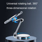 Silver phone holder with rotating ball joint for 360-degree positioning