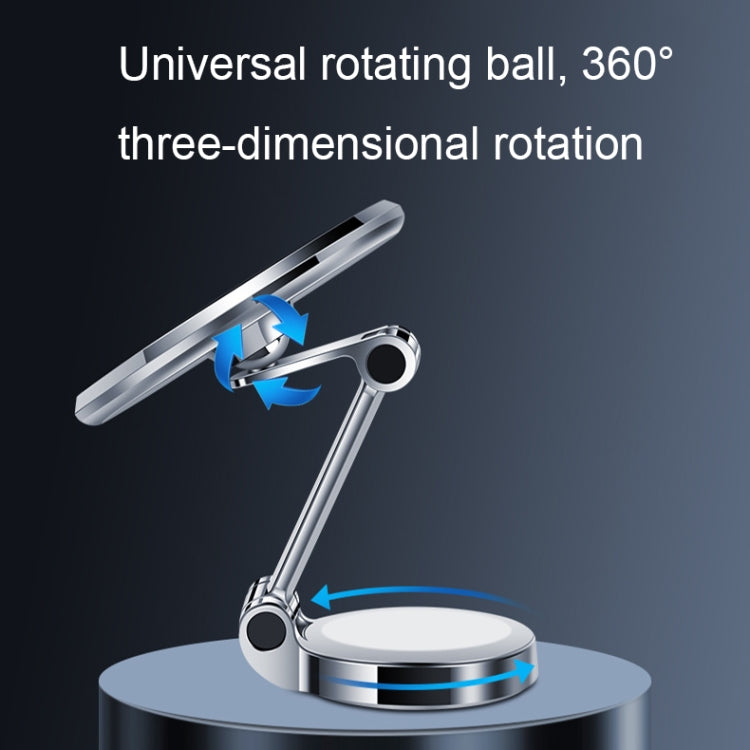Silver phone holder with rotating ball joint for 360-degree positioning
