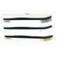 Steel wire and nylon pipe cleaning brushes with black handles, marked for 173mm length
