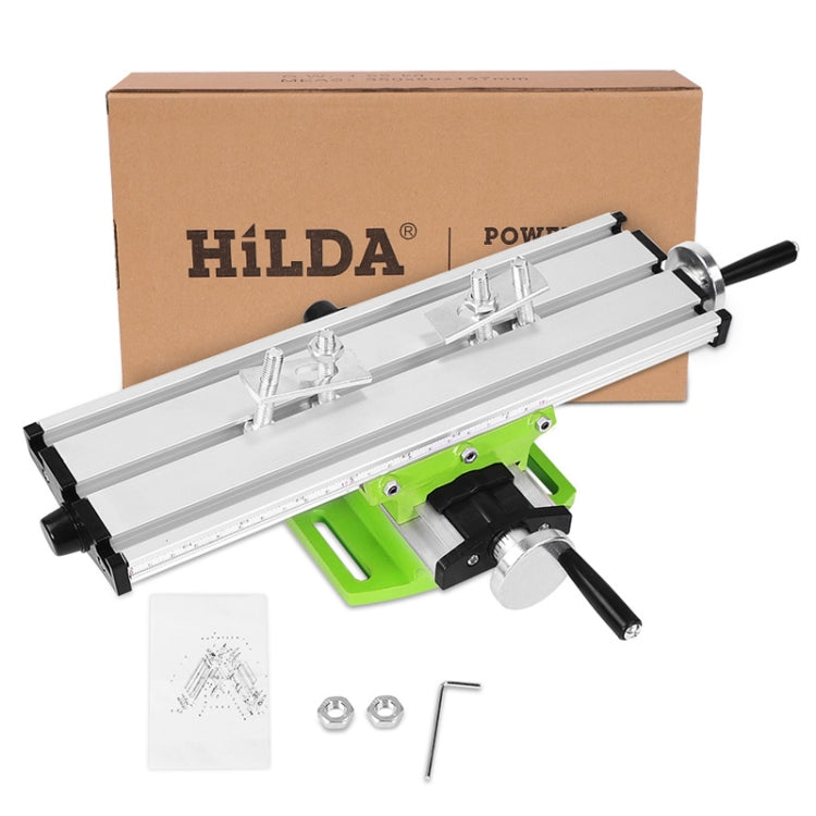 HILDA kit with aluminum drilling table, green base, and included accessories