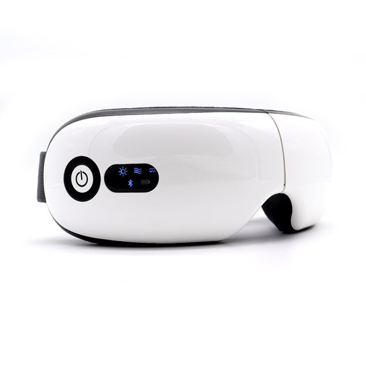 White eye massager with built-in display panel and oval headband