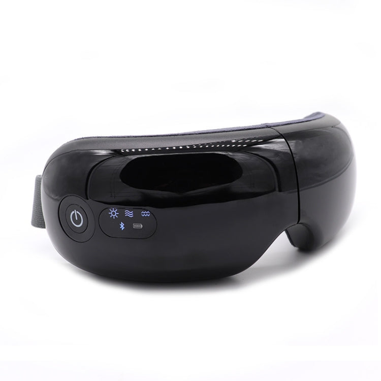 Black eye massager with glossy face and control buttons