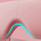 Pink eye massager close-up with glowing blue heating area inside