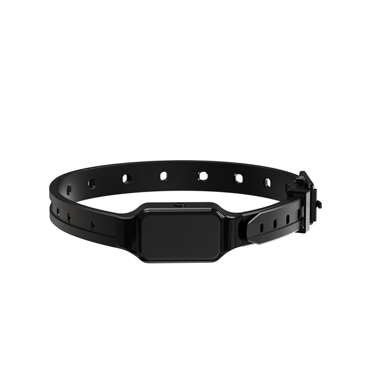 Black electronic training collar receiver with adjustable strap and contact points