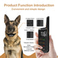 German shepherd wearing black training collar receiver with remote control button area