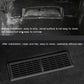 Installed under-seat vent protection cover, black rectangular grille insert, side view