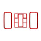 3-piece reading light button sticker set, red border frames with center inserts