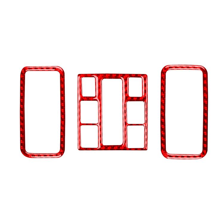 3-piece reading light button sticker set, red border frames with center inserts