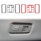 Reading light button sticker set, mixed black and red border frames and center inserts