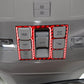 Red-bordered reading light switch button sticker set with icon labels