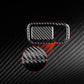 Black carbon-fiber handle panel sticker with textured frame close-up detail