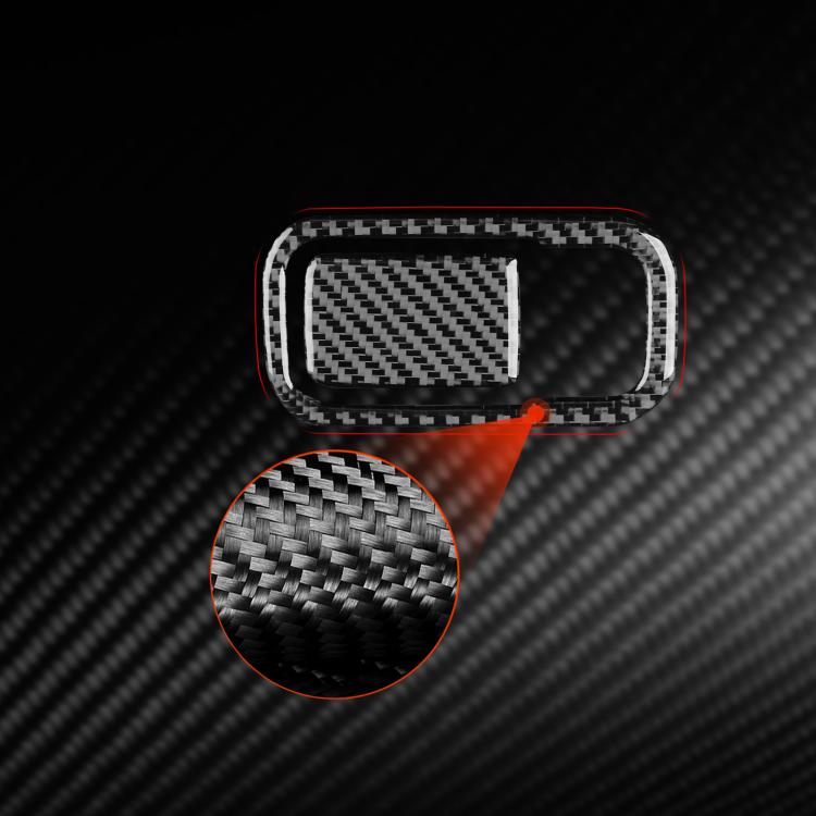 Black carbon-fiber handle panel sticker with textured frame close-up detail