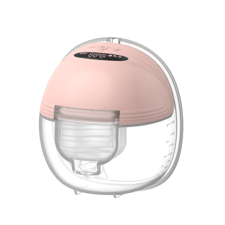 Wearable breast pump with pink dome and clear suction cups, single unit