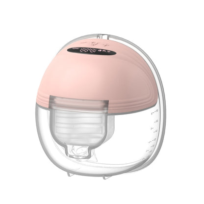 Wearable breast pump with pink dome and clear suction cups, single unit
