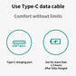 Wearable breast pump charging feature with Type-C data cable and runtime note