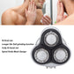 Three-head replacement shaver blade set with silver foils and black body