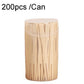 Disposable bamboo two-tine dessert forks in clear plastic can, 200-count