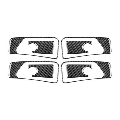 Black carbon-fiber look inner door handle sticker set, 4 pieces with keyhole cutouts