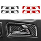 Carbon-fiber inner door handle stickers in black and red, 8-piece set with cutouts