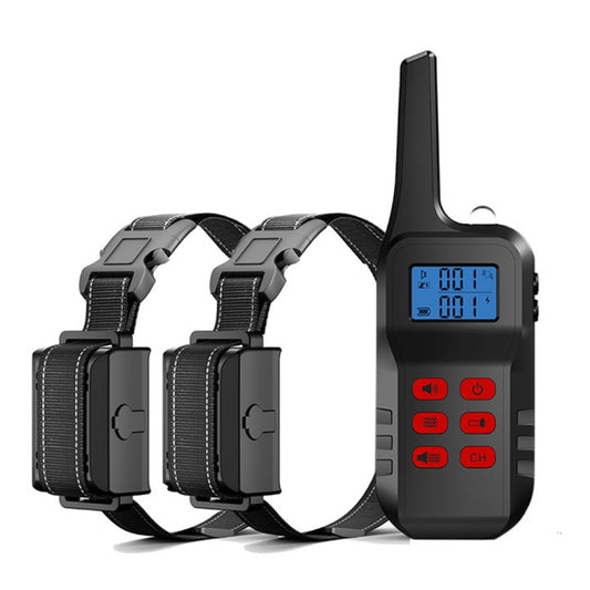 Automatic bark stopper dog training collar kit with three black receiver collars and remote