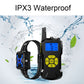 Waterproof training shock collar receiver with black strap and blue screen