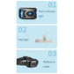Dog training collar receiver showing work indicator, test light, and reflective strap
