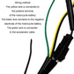 Motorcycle speaker wiring harness with green, yellow, and black insulated wires