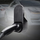 EV charger wall bracket with mounted cable connector, black and gray finish