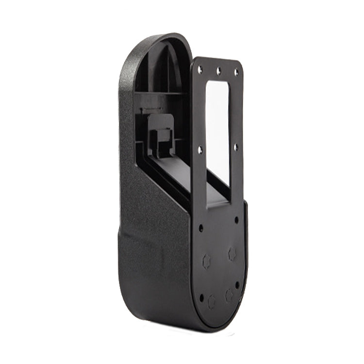 Black EV charger wall bracket, open back plate with mounting holes