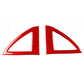 Pair of red carbon-fiber inner A-pillar speaker covers with triangular cutouts and trim