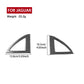 Black inner A-pillar speaker cover pair with triangular shape and carbon-fiber edge trim
