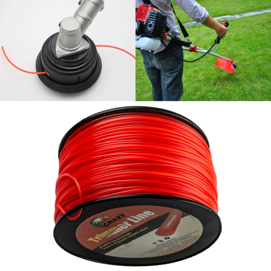 Orange nylon trimmer line coil for line-shaft grass cutters, 3.0mm square