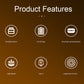 Electric shaver product features graphic with icon illustrations and labels