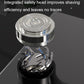 Electric shaver shaving head close-up with safety guard and blade assembly