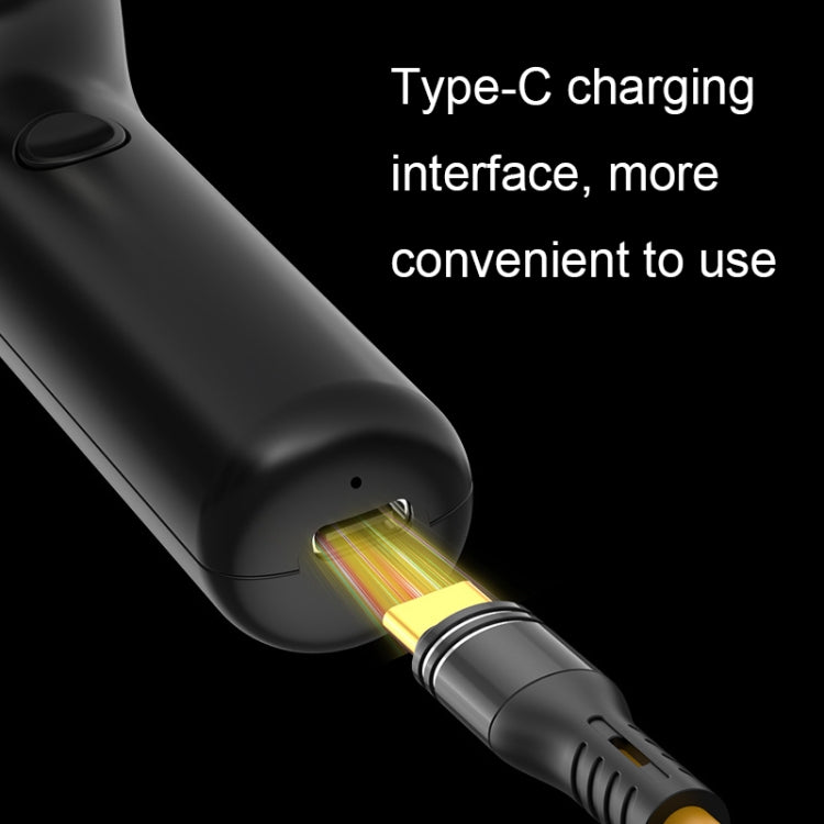 Electric shaver with Type-C charging port and connector attached