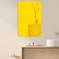 Gold rectangular acrylic mirror wall sticker with rounded corners, glossy reflective panel.