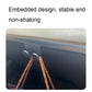 Glove box hook accessory with dark clip holding braided strap