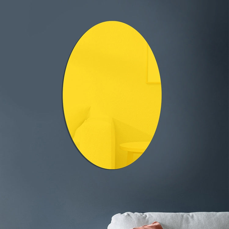 Gold oval acrylic mirror wall sticker, glossy reflective oval shape