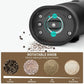 Rotatable coarseness knob on an electric salt and pepper grinder with LED-lit chamber