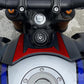 Red carbon-fiber style door lock stickers set, V-shaped pieces