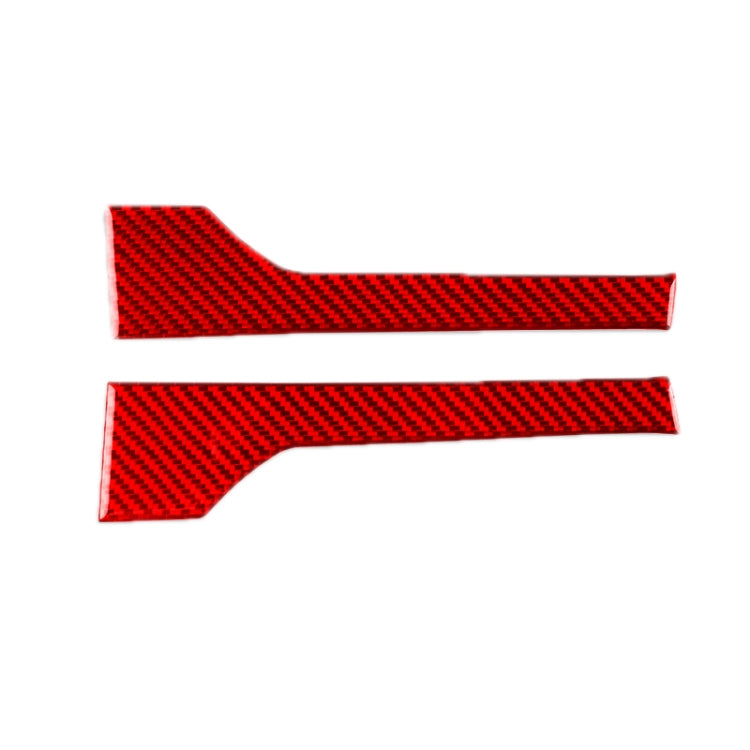 Red carbon-fiber style door side panel sticker set, left and right