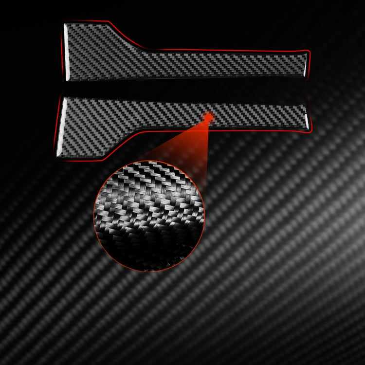 Black carbon-fiber door side panel trim sticker on car interior