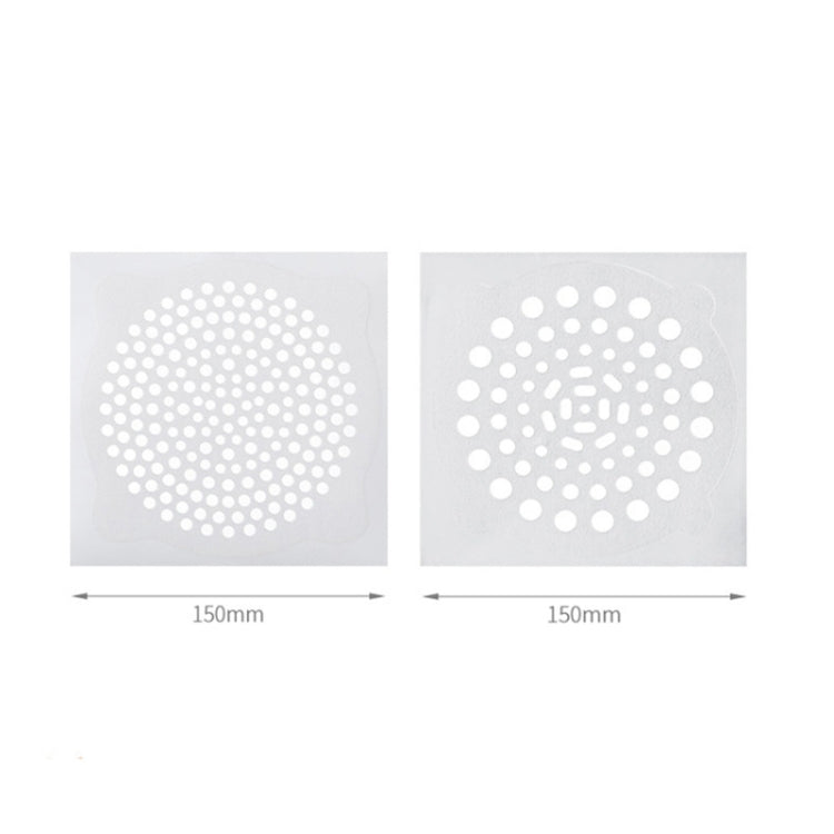 Pair of disposable non-woven drain filter stickers, small and large hole sizes
