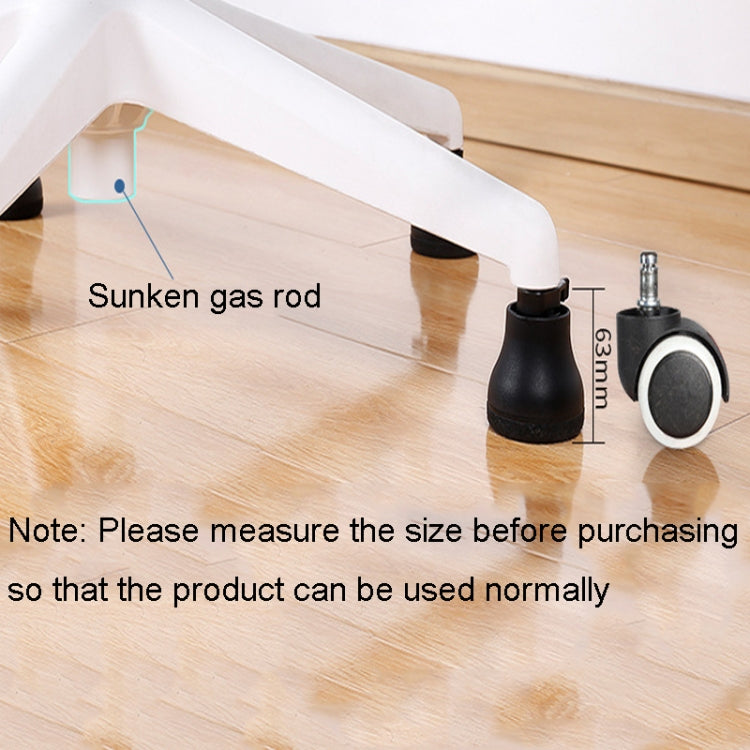 Black roller cushion slip on caster wheel with side height measurement