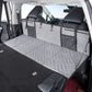 Gray textured folding car camping bed extension board with mesh storage pockets
