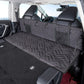 Dark gray folding car camping bed extension board with quilted surface and storage bags